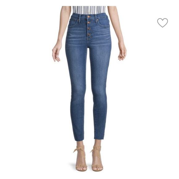 NEW $70 MADEWELL Skinny Jeans Medium Wash Mid Rise Denim Ankle Stretch 25 - Picture 1 of 11